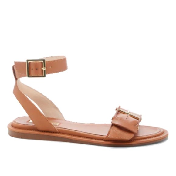 NEW Louise Et Cie Women Benue Adjustable Ankle Strap Buckle Sandal Hazelnut - Picture 2 of 8